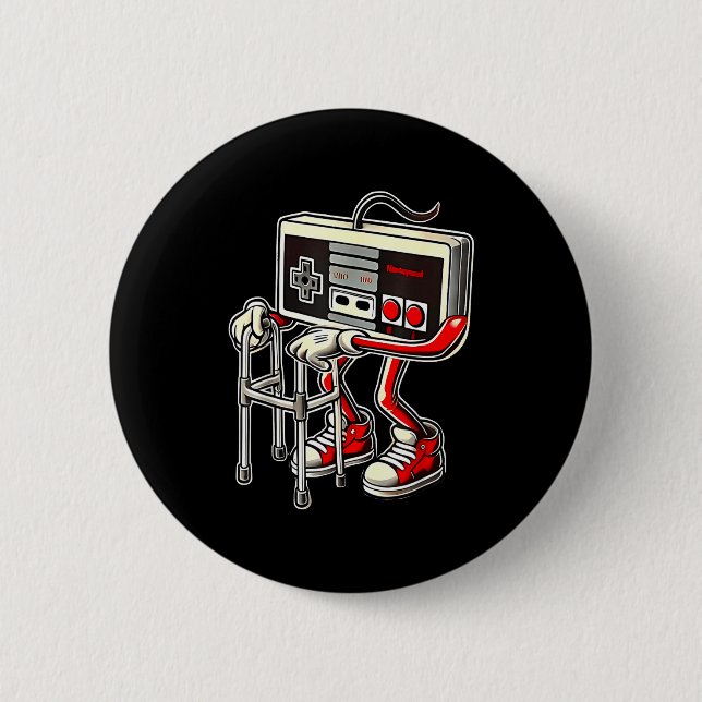 Respect Your Elders Retro Gaming Funny Gamer Contr Button (Front)