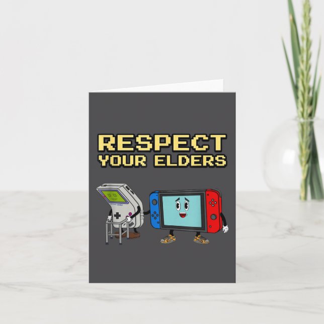 Respect Your Elders Retro Gaming Funny Gamer Contr Card (Front)