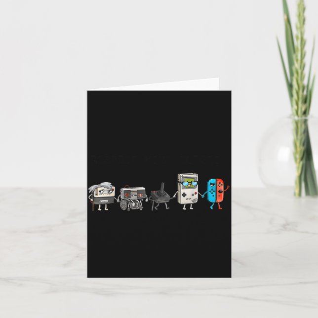 Respect Your Elders Retro Gaming Funny Gamer Contr Card (Front)