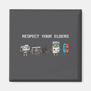 Respect Your Elders Retro Gaming Funny Gamer Contr Magnet
