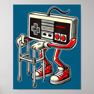 Respect Your Elders Retro Gaming Funny Gamer Contr Poster