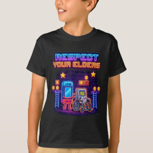 Respect Your Elders Retro Gaming Funny Gamer Contr T-Shirt