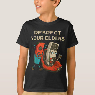 Respect Your Elders Retro Gaming Funny Gamer Contr T-Shirt