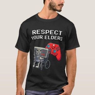 Respect Your Elders Retro Gaming Funny Gamer Contr T-Shirt