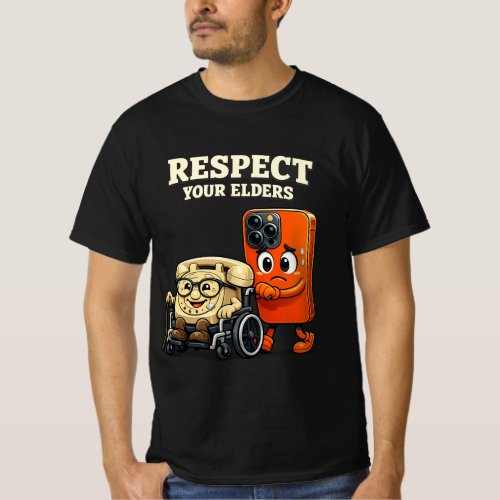Respect Your Elders Retro Smartphone Technology Hu T-Shirt