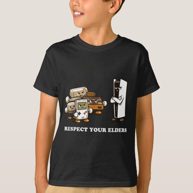 Respect Your Elders T Retro 90s Gaming  T-Shirt (Front)