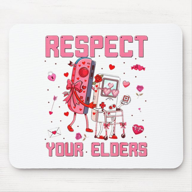 Respect Your Elders Video Game Gaming Controller  Mouse Pad (Front)