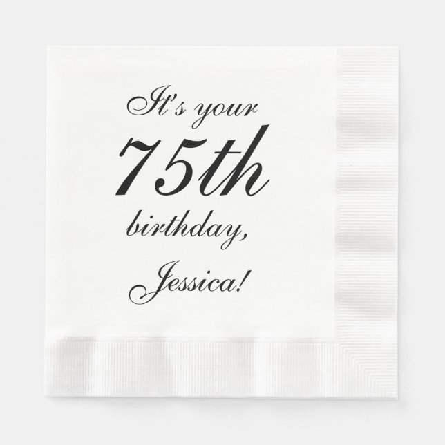 Respectable 75th Birthday Paper Napkins (Front)