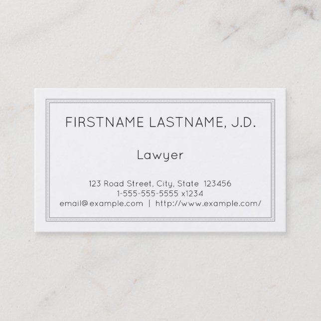 Respectable and Elegant Lawyer Business Card (Front)