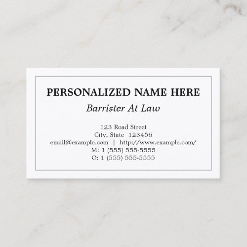Respectable Barrister At Law Profile Card