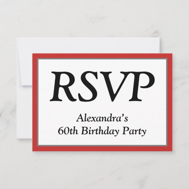 Respectable, Clean and Elegant "RSVP" Card (Front)