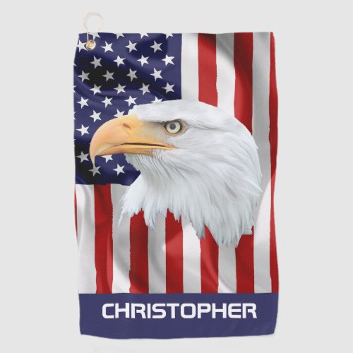 Respectable Eagle The American Flag Patriotic Golf Towel