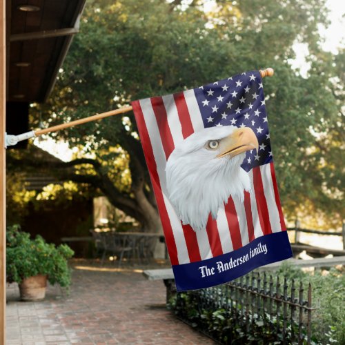 Respectable Eagle The American Flag Patriotic House Flag