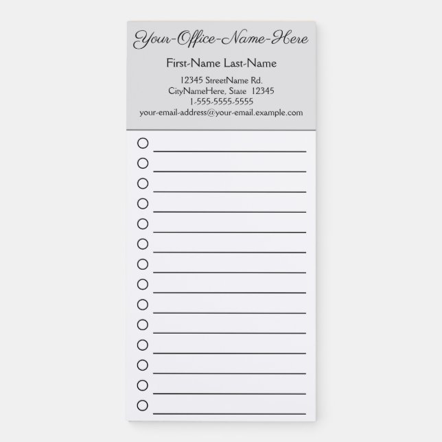 Respectable, Elegant Clinic Promotional Notepad (Front)