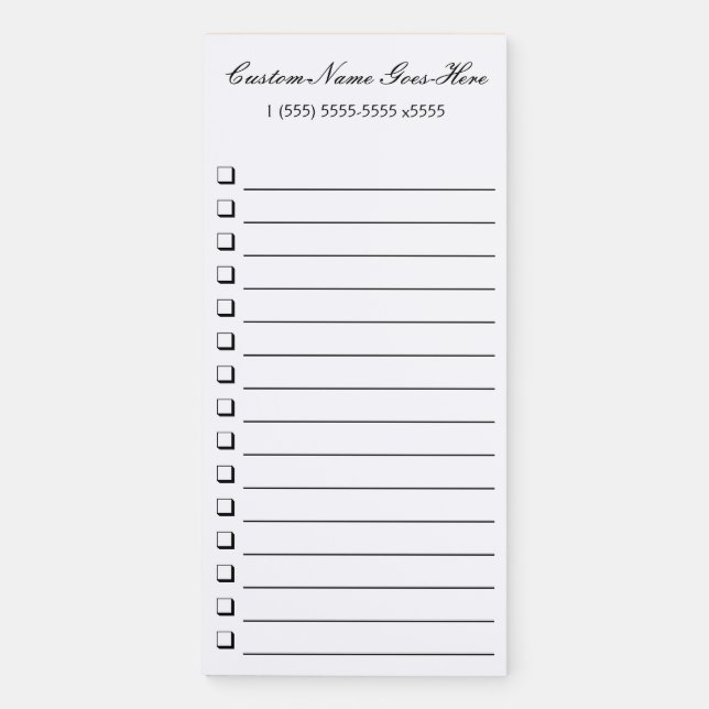 Respectable, Elegant Company Promotional Magnetic Notepad (Front)