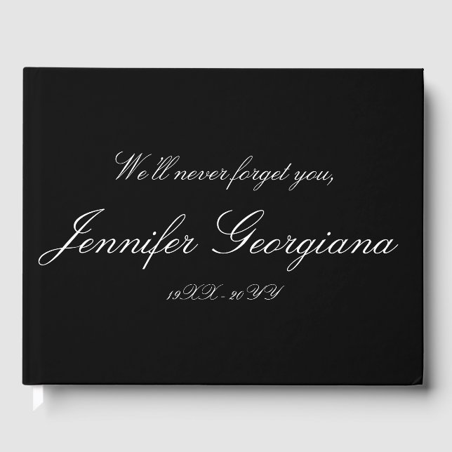 Respectable, Elegant Memories Guestbook (Front)