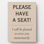 [ Thumbnail: Respectable, Elegant "Please Have a Seat!" Plaque ]