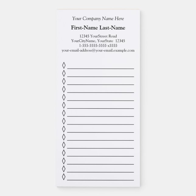 Respectable, Elegant Practice Promotional Magnetic Notepad (Front)