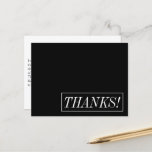 [ Thumbnail: Respectable, Elegant "Thanks!" Postcard ]