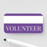 [ Thumbnail: Respectable, Elegant "Volunteer" Name Tag ]