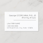 [ Thumbnail: Respectable Legal Professional Business Card ]