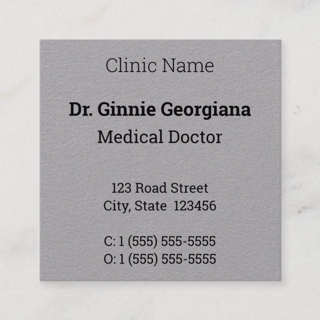 Respectable, Medical Professional Business Card (Front)