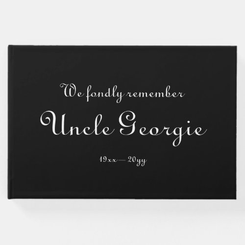 Respectable Personalized Funeral Guest Book
