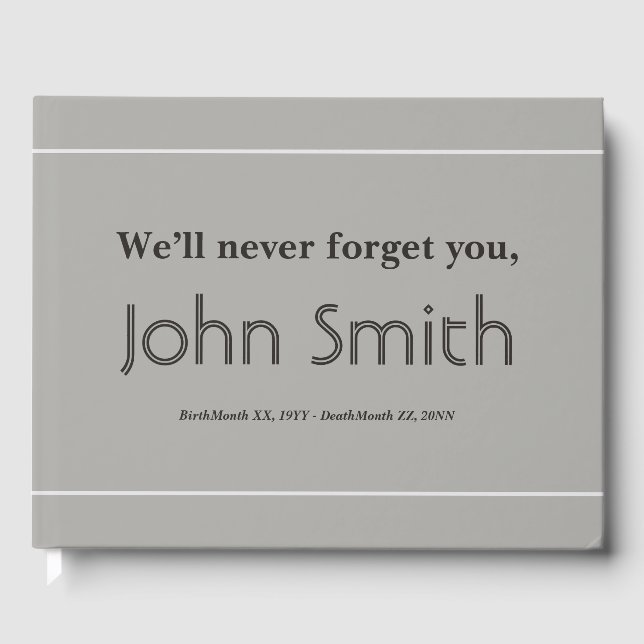 Respectable & Personalized Sympathy Guestbook (Front)