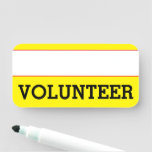 [ Thumbnail: Respectable, Plain "Volunteer" Name Tag ]