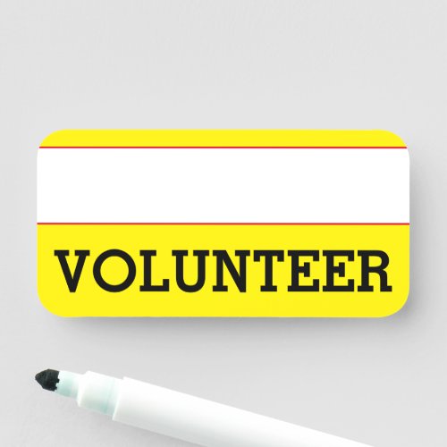 Respectable Plain VOLUNTEER Name Tag