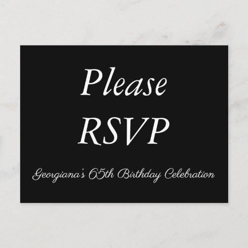 Respectable Please RSVP Postcard