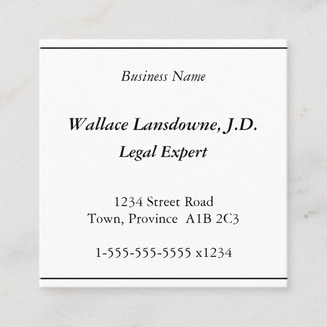 Respectable, Professional & Humble Business Card (Front)
