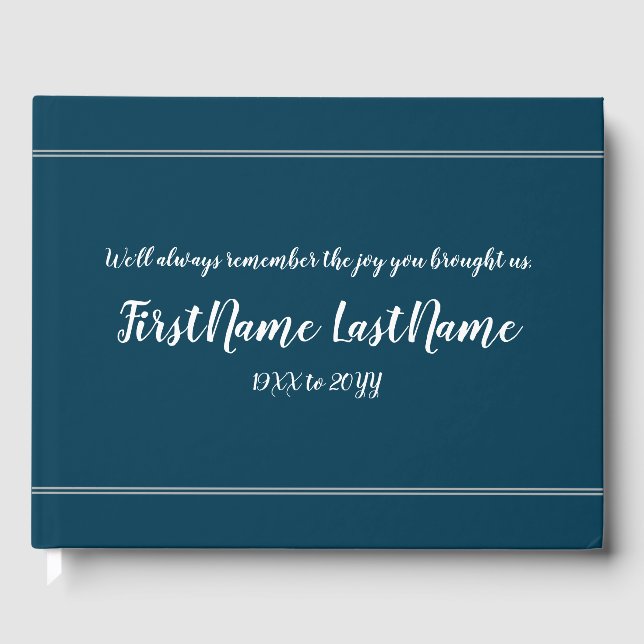 Respectable & Simple Funeral/Memorial Guest Book (Front)