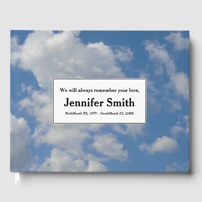 Respectable & Simple Memorial Guestbook (Front)