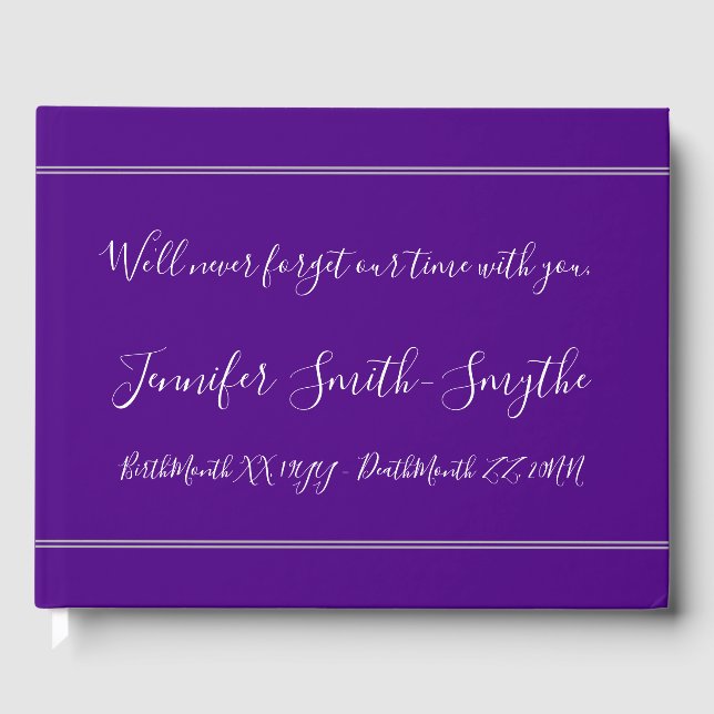 Respectable, Simple Sympathies Guestbook (Front)