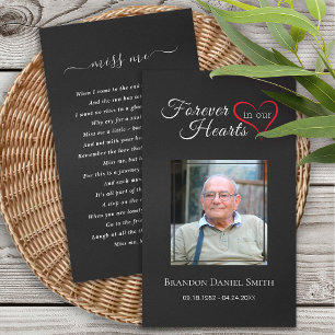 Respectful Memorial Prayer Card with Photo