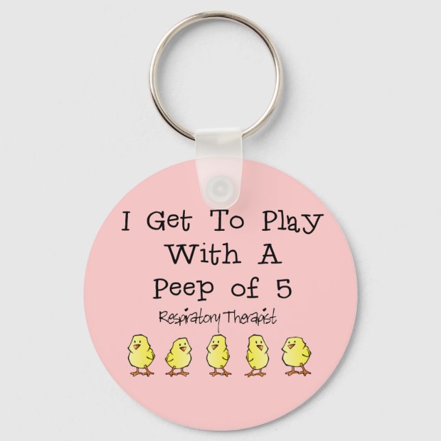 Respiratory "5 of Peep" Funny T-Shirts and Gifts Keychain (Front)