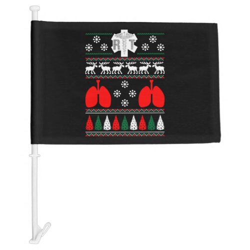 Respiratory RT Ugly Christmas Sweater Xmas Car Flag