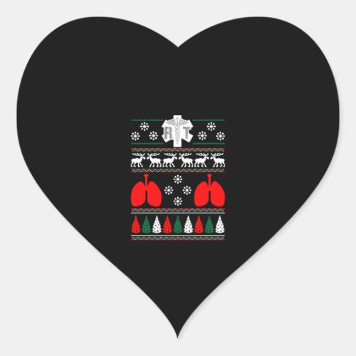 Respiratory RT Ugly Christmas Sweater Xmas Heart Sticker