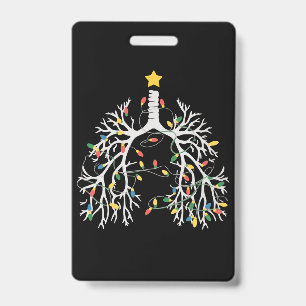 Respiratory Therapist Christmas Lung RT Nurse Crew Badge
