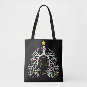 Respiratory Therapist Christmas Lung RT Nurse Crew Tote Bag