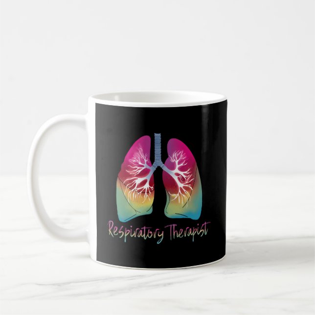 Respiratory Therapist Colorful Lungs Coffee Mug (Left)