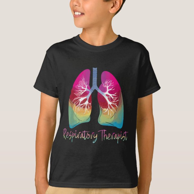 Respiratory Therapist Colorful Lungs  T-Shirt (Front)