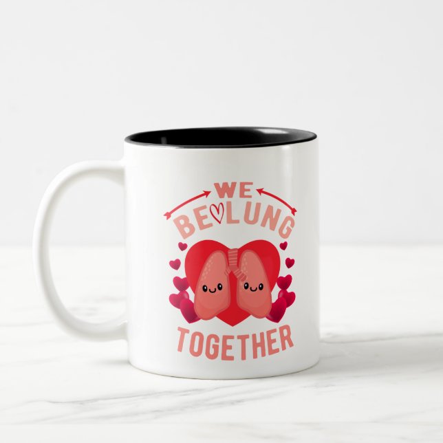 Respiratory Therapist Couple We be-lung together Two-Tone Coffee Mug (Left)