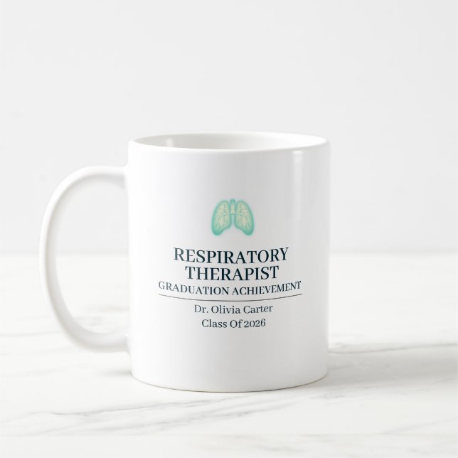 Respiratory Therapist Custom Name Since Year Coffee Mug (Left)