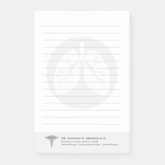 Respiratory Therapist | Customizable Lined Post-it Notes (Front)