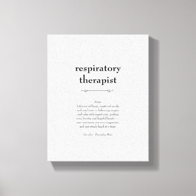 Respiratory Therapist Definition Thank You Gift Canvas Print (Front)