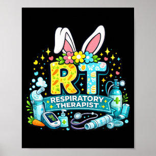 Respiratory therapist easter bunny funny rt humor poster