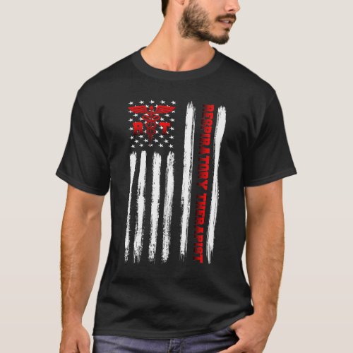 Respiratory Therapist Gift American Flag T_Shirt