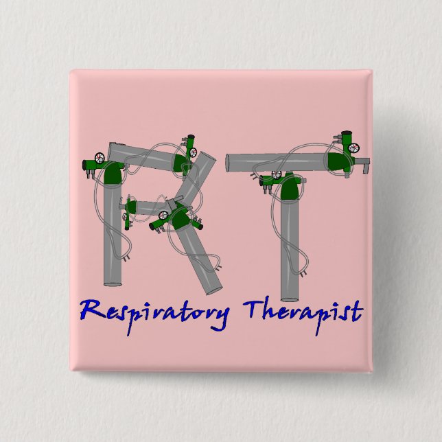 Respiratory Therapist Gifts O2 Tank Design Pinback Button (Front)